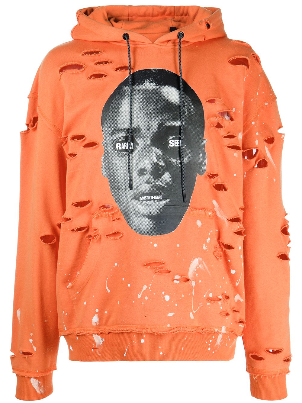 Mostly Heard Rarely Seen Get Out Hoodie mit Farbklecksen - Orange von Mostly Heard Rarely Seen