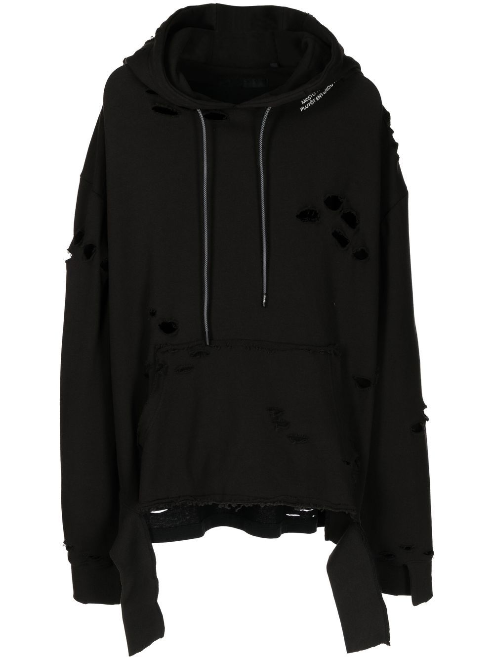 Mostly Heard Rarely Seen Hoodie in Distressed-Optik - Schwarz von Mostly Heard Rarely Seen