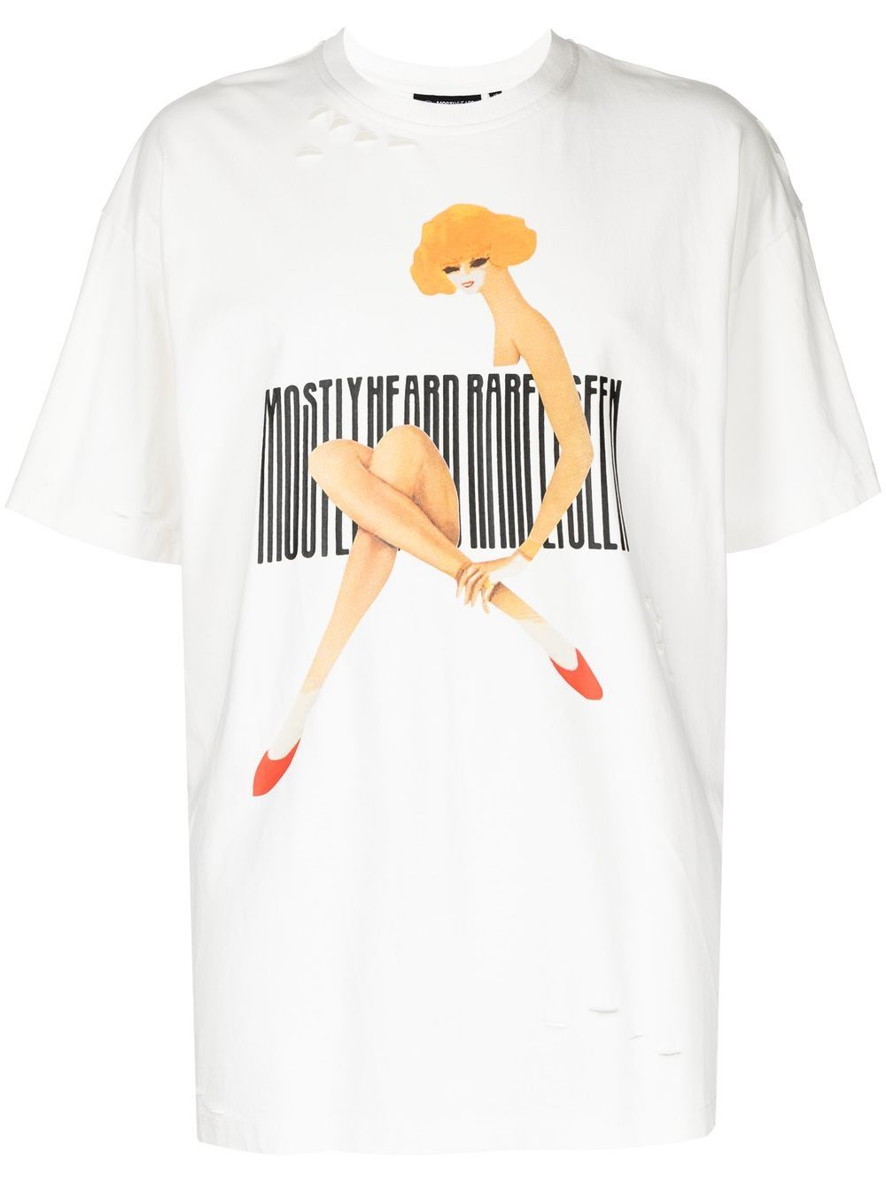 Mostly Heard Rarely Seen T-Shirt mit Barcode Woman-Print - Weiß von Mostly Heard Rarely Seen