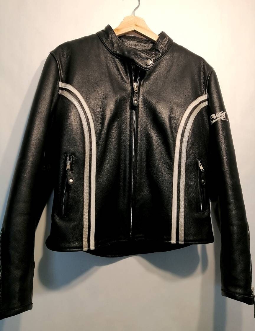 Second Hand Custom Style Cowhide Leather Jacket Made in France By Helston's Women's Medium Size von MotardGermany