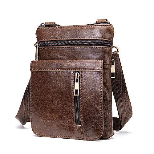 Herren-Handytasche, Leder, Umhängetasche, für Telefon, Leder, kleine Umhängetasche, Leder, Herren, Schultertasche, für Telefon, Holster, Brieftasche, Messenger, Tragetasche von Moteen