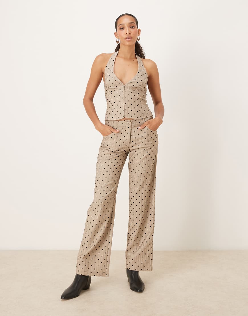 Motel - Tatina - Hose in Beige mit Polka Dots, Kombiteil-Neutral Motel - Tatina - Hose in Beige mit Polka Dots, Kombiteil-Neutral von Motel