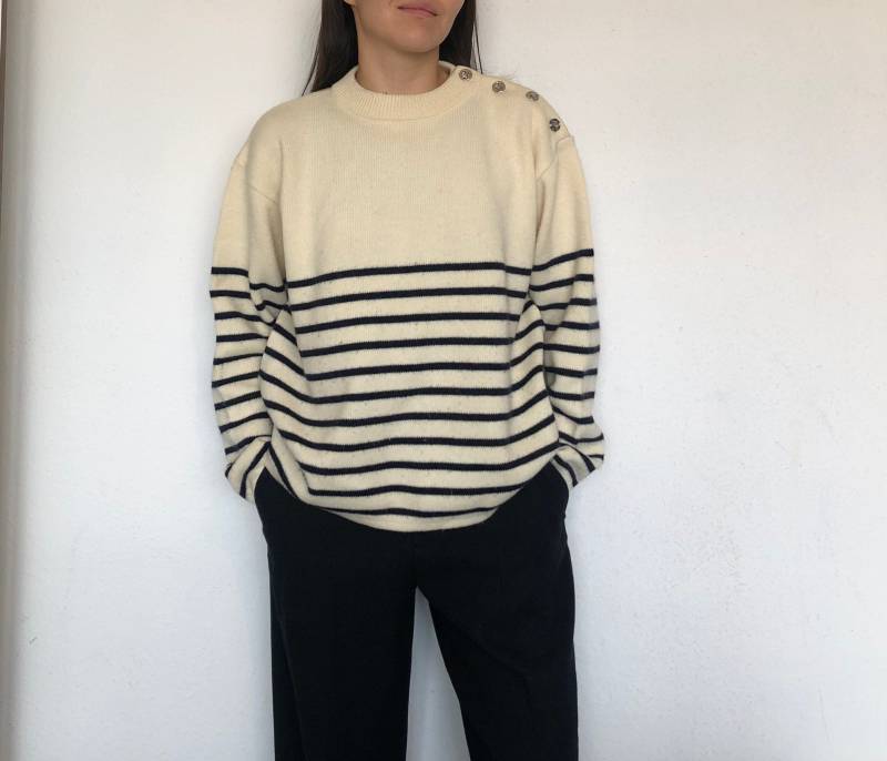 Vintage Gestreifter Pullover Strick Gr. L von MothLabVintage