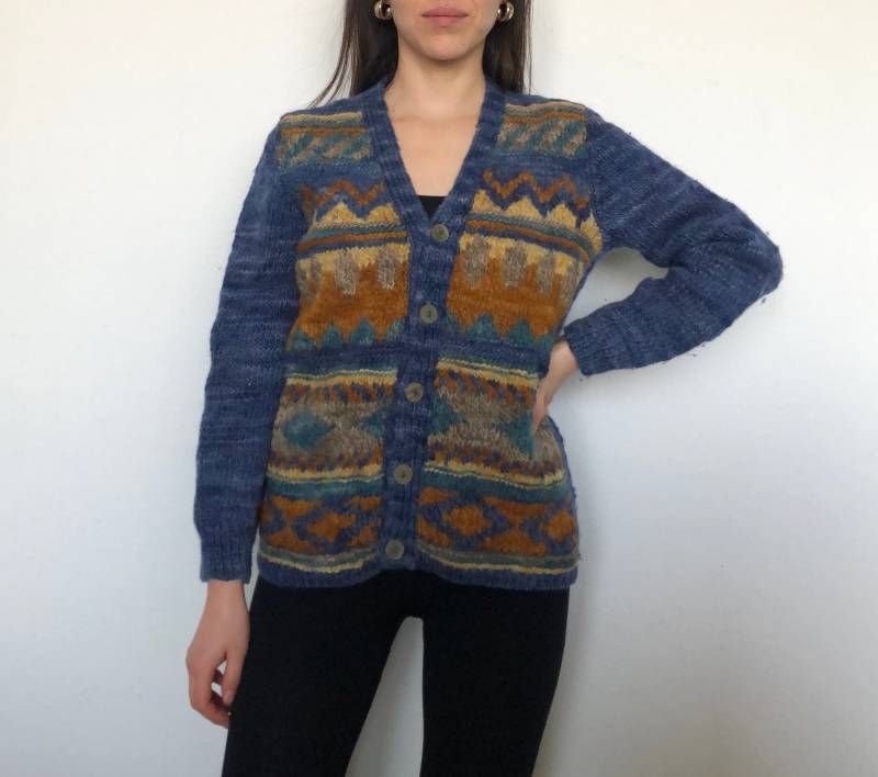 Vintage Handgemachte Wolle Strickjacke von MothLabVintage