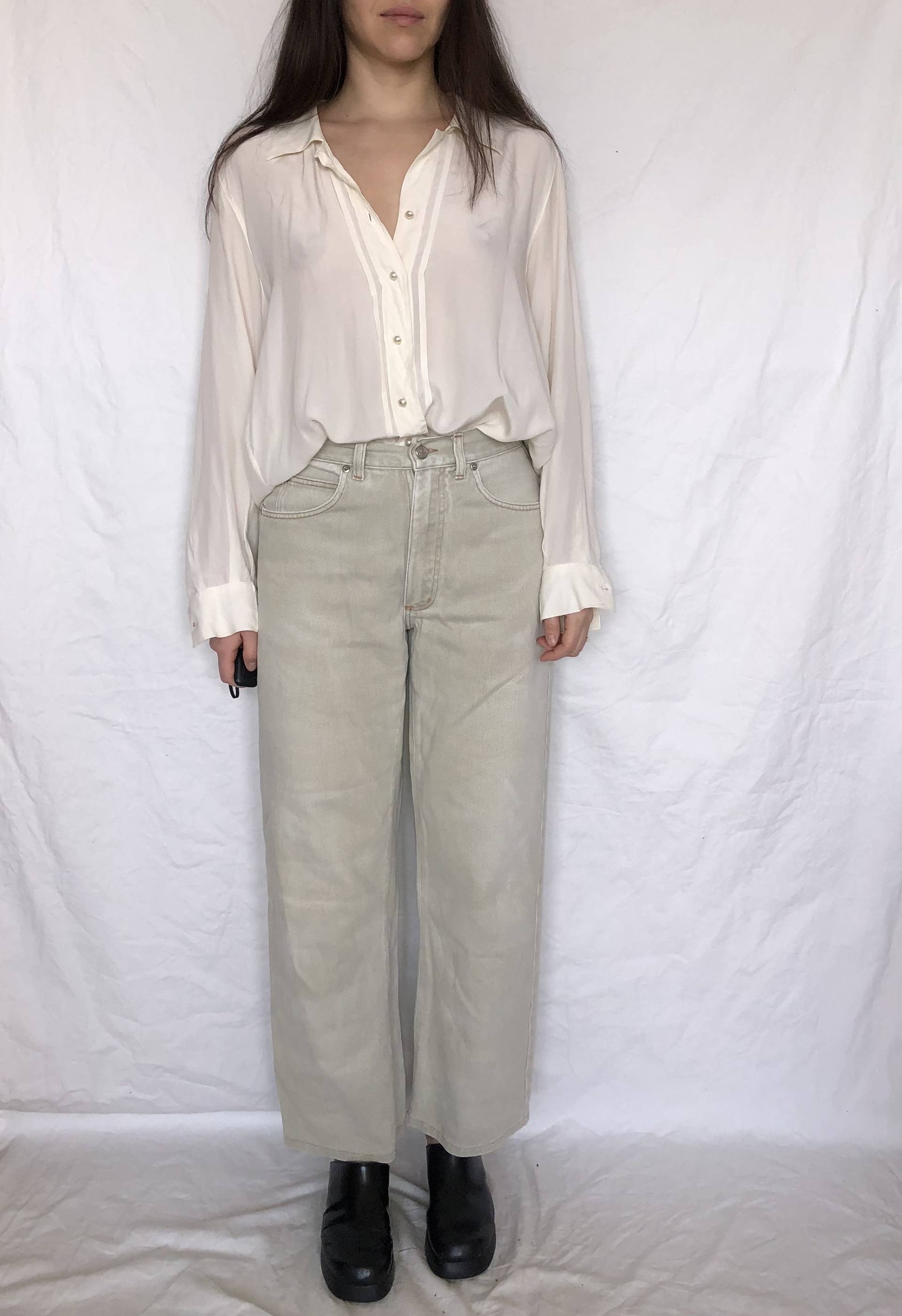 Vintage Jeans Beige Oversized Fit Baggy Jeans Größe M von MothLabVintage