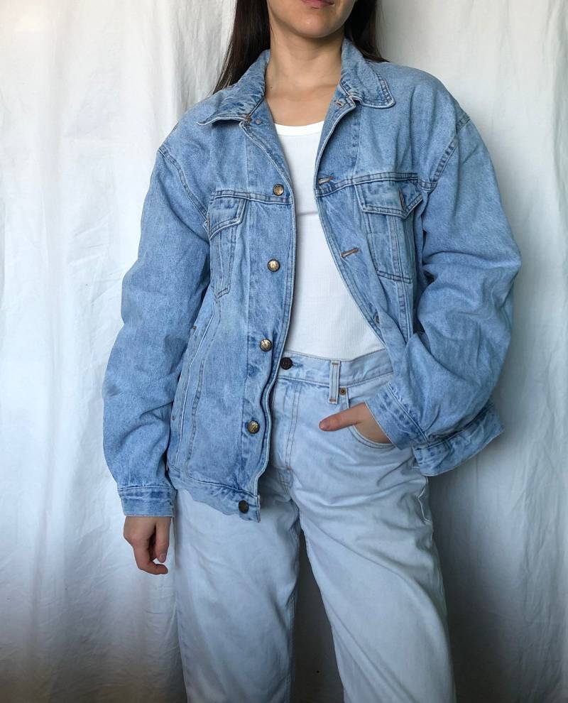 Vintage Jeansjacke Clark Hellblaue Größe Xl von MothLabVintage