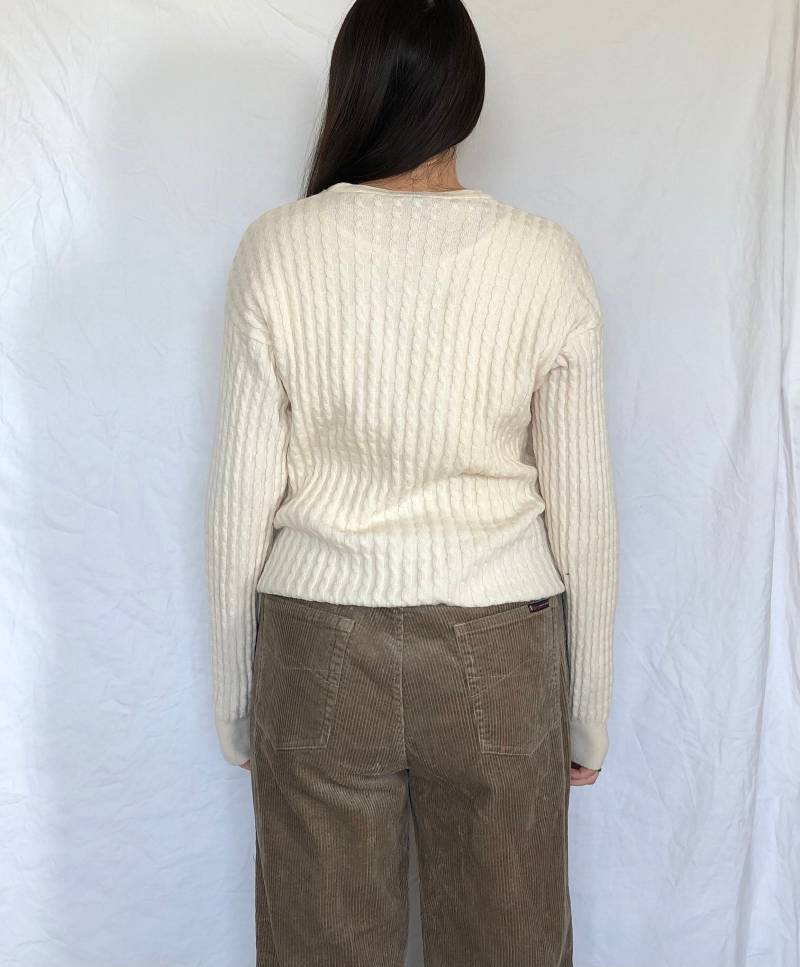 Vintage Zopfpullover Grobstrickpullover Reine Schurwolle Gr. L von MothLabVintage