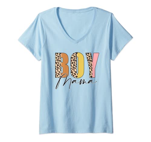 Damen Boy Mom Shirt, Boy Mama Shirt, Mom Life Shirt, Muttertag T-Shirt mit V-Ausschnitt von Mother 3