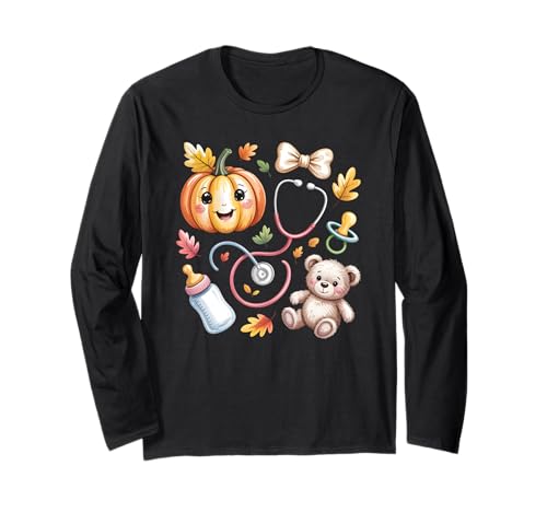 Mother Baby Nurse Fall Vibes Pumpkin Stethoscope Langarmshirt Mother Baby Nurse Fall Vibes Pumpkin Stethoscope Langarmshirt von Mother Baby Nurse Fall