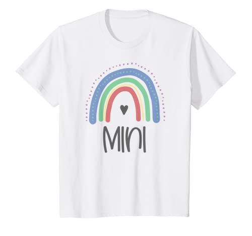 Kinder Cute Mama Mini Passende Mutter Tochter Pastellfarben Regenbogen T-Shirt von Mother Daughter Matching Set Rainbow Mom Mini