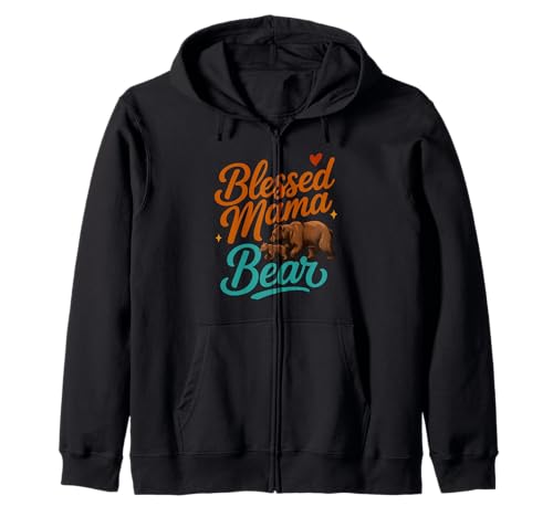 Motiv „Gesegnete Mama Bärenmutter“ Kapuzenjacke von Mother Design That Says Blessed Mama Bear