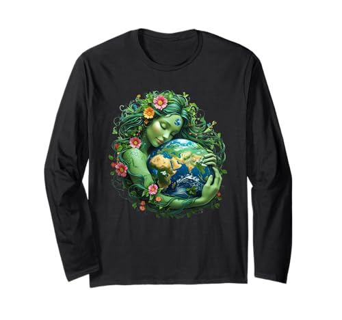 Grün Mutter Natur Erde Tag Erde Mutter Frauen Mädchen Langarmshirt von Mother Nature Earth Mother Love Earth Mama