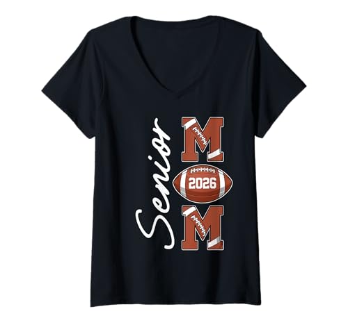 Damen Ältere Mutter, Jahrgang 2026, Abschluss 26, stolze Fußballliebhaberin T-Shirt mit V-Ausschnitt Damen Ältere Mutter, Jahrgang 2026, Abschluss 26, stolze Fußballliebhaberin T-Shirt mit V-Ausschnitt von Mother Of A Seniors Football Player Class Of 2026
