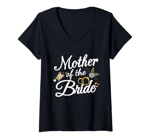 Damen Mutter der Braut Mama Geschenke für Hochzeit oder Junggesellenabschied T-Shirt mit V-Ausschnitt von Mother Of The Bride Funny Wedding Matching Gifts
