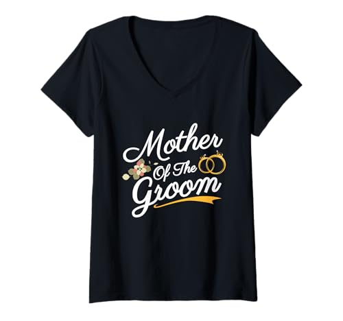 Damen Mutter des Bräutigams Mama Geschenke für Hochzeit oder Junggesellenabschied T-Shirt mit V-Ausschnitt Damen Mutter des Bräutigams Mama Geschenke für Hochzeit oder Junggesellenabschied T-Shirt mit V-Ausschnitt von Mother Of The Groom Funny Wedding Matching Gifts
