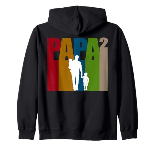 Dad Squared Vatertag Zwei Jungen Zwei Söhne Vater Retro Kapuzenjacke von Mother's Day Father's Day Mother Dad Gift Ideas