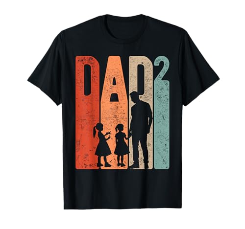 Vater Squared Vatertag Zwei Mädchen Töchter Vater Kinder T-Shirt Vater Squared Vatertag Zwei Mädchen Töchter Vater Kinder T-Shirt von Mother's Day Father's Day Mother Gift Ideas