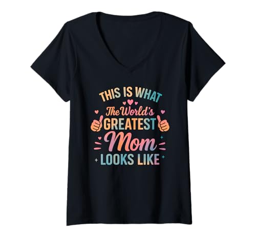 Damen Beste Mutter Beste Mutter Die beste Mutter der Welt T-Shirt mit V-Ausschnitt von Mother's Day Gift Ideas Store