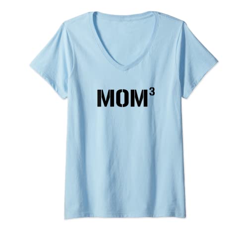 Damen Mutter von 3, Mutter von drei Kindern, lustige Muttertag Mama T-Shirt mit V-Ausschnitt von Mother's Day Gifts by Art Like Wow