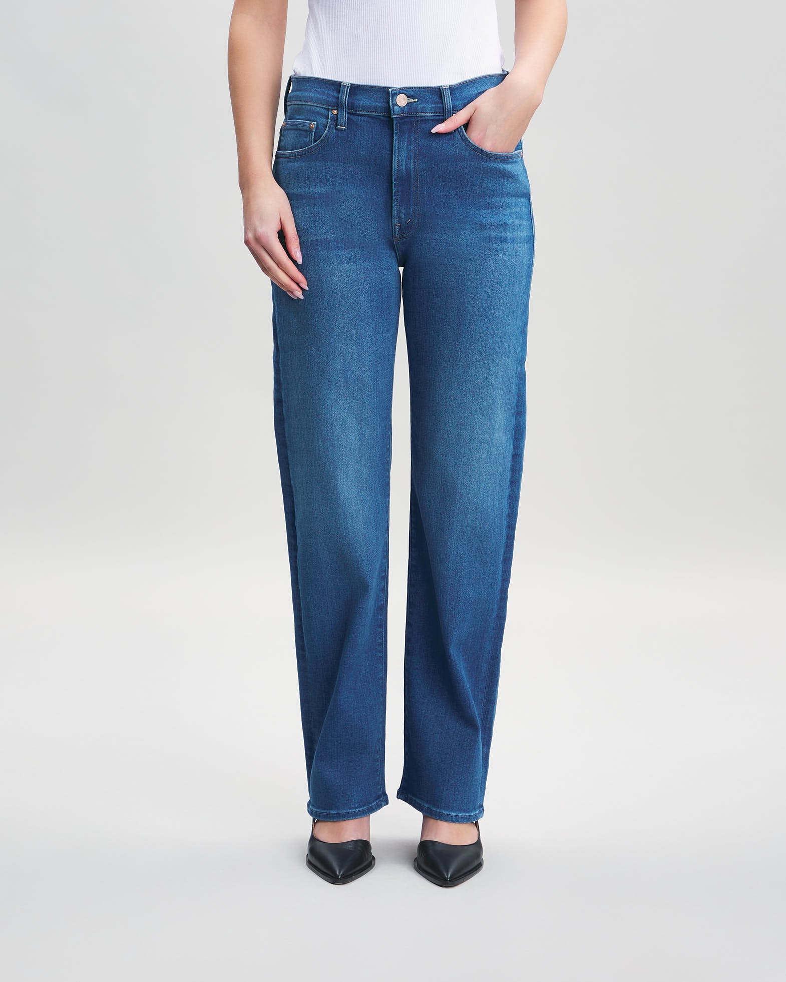 Mother Jeans The Ditcher Zip Skimp Denim von Mother