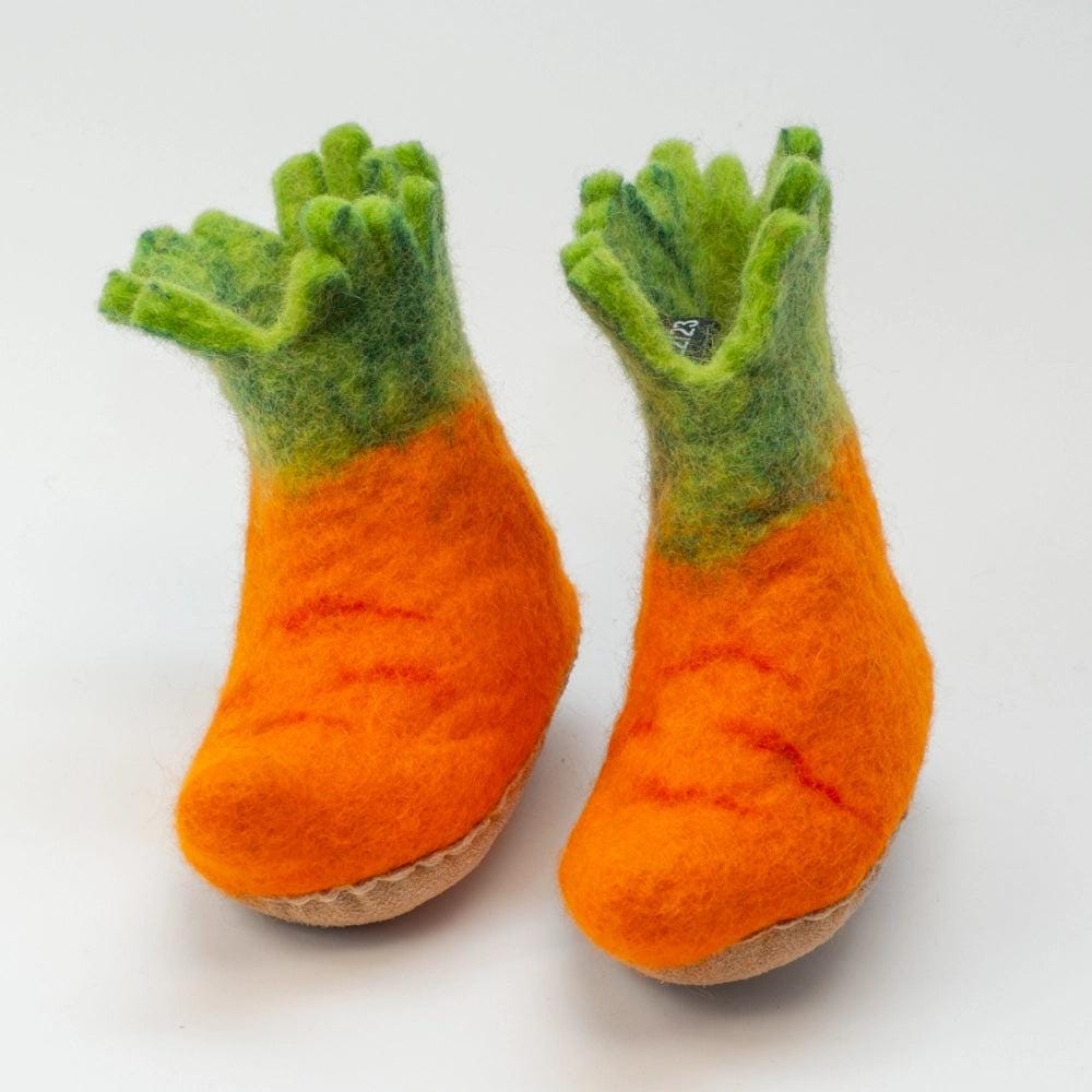Karotten Filzpantoffeln Boots Für Kinder von MotherEarthMunich