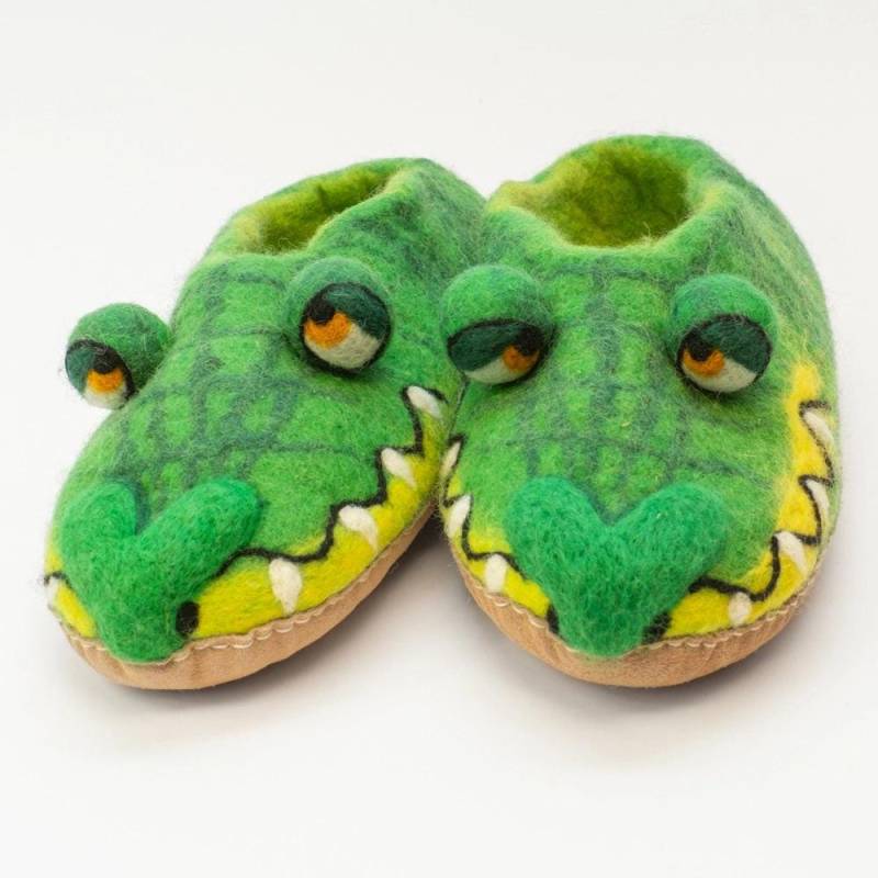 Krokodil Filzpantoffeln von MotherEarthMunich