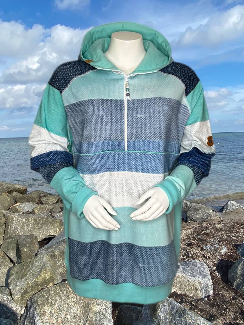 Damen Hoodie Gr. 48 Agata Mint Oversize von MotherandMeDIY