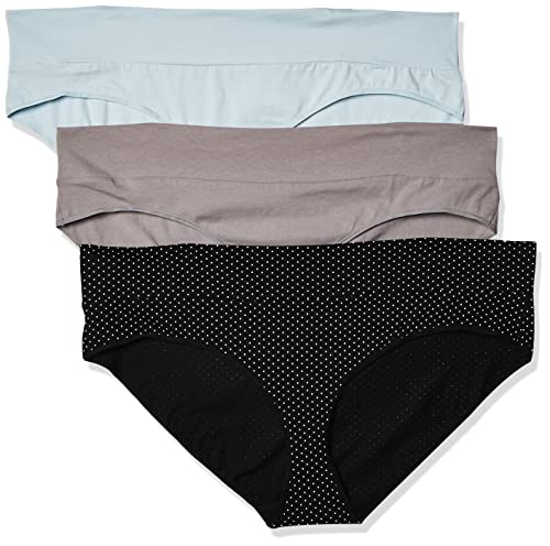 Motherhood Maternity Damen 3er-Pack Überhosen Unterwäsche, Flat Grey, Plein Air, B/W Dot, S von Motherhood Maternity