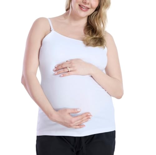 Motherhood Maternity Damen Clip Down Nursing Tank Top with Adjustable Straps for Breastfeeding Trägershirt/Cami Shirt, Weiss/opulenter Garten, Klein von Motherhood Maternity