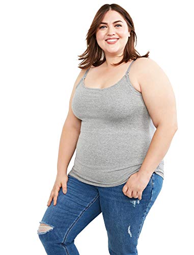 Motherhood Maternity Damen Plus-Size Clip Down Nursing Tank Top Cami Pullunder, grau meliert, 3X von Motherhood Maternity