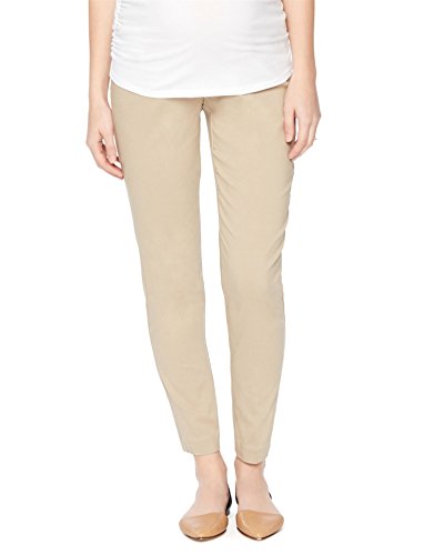 Motherhood Maternity Damen Stretch Bauch Knöchel Skinny alho Com A. Juste Secreto Super Elástico No Tornozelo / / / Secret Fit/Bauchnabel-Arbeitshose Lässige Business-Hose, Khaki, X-Klein von Motherhood Maternity