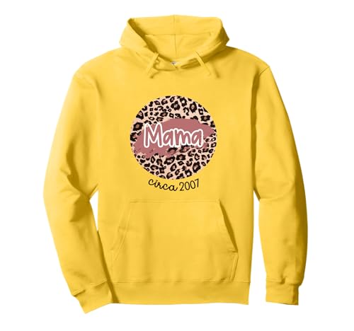 Mama Circa 2007 Established Leopard Print Muttertag Pullover Hoodie von Motherly Love Designs