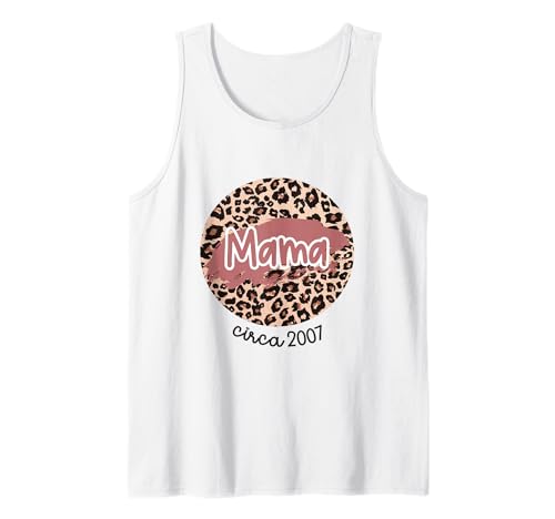 Mama Circa 2007 Established Leopard Print Muttertag Tank Top von Motherly Love Designs