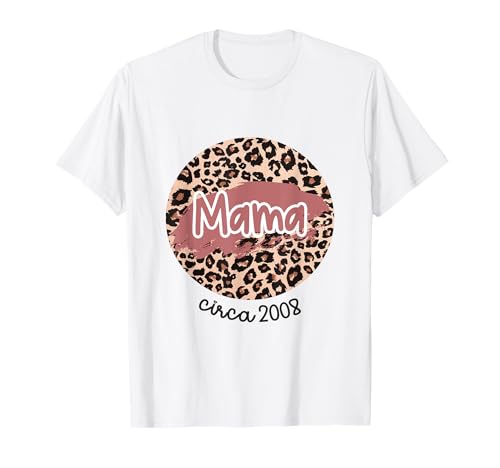 Mama Circa 2008 Established Leopard Print Muttertag T-Shirt Mama Circa 2008 Established Leopard Print Muttertag T-Shirt von Motherly Love Designs