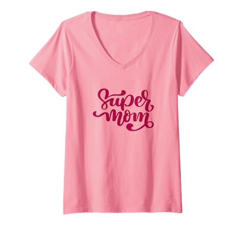 Damen Super Mom Shirts Herz Muttertag Shirt Junge Mama Shirt Mama T-Shirt mit V-Ausschnitt Damen Super Mom Shirts Herz Muttertag Shirt Junge Mama Shirt Mama T-Shirt mit V-Ausschnitt von Mothers Day Mom Life Boy Mom Mama Tees