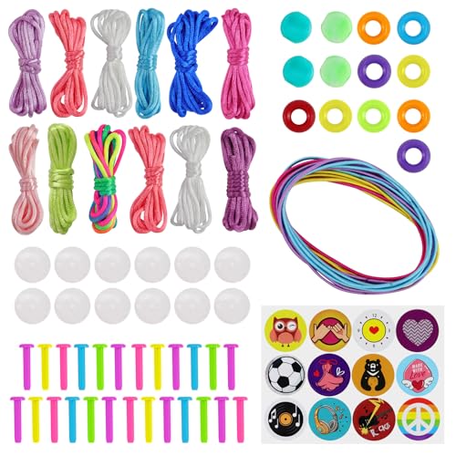 Kunst- und Bastelset für Kinder, Freundschaftsarmbänder-Set für Mädchen, Nachfüllpackung, 86-teiliges buntes Armbandherstellungs-Set, String-Armband-Bastelset für 7–12 Jahre alte Kinder Kunst- und Bastelset für Kinder, Freundschaftsarmbänder-Set für Mädchen, Nachfüllpackung, 86-teiliges buntes Armbandherstellungs-Set, String-Armband-Bastelset für 7–12 Jahre alte Kinder von Motiloo