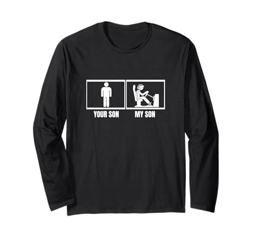 SIM Racer Dein Sohn Mein Sohn Papa Mama Lustiges SIM-Rennen Langarmshirt SIM Racer Dein Sohn Mein Sohn Papa Mama Lustiges SIM-Rennen Langarmshirt von Motion Racing Simulator Designs For Simracing Fans