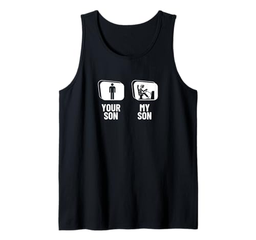 SIM Racer Dein Sohn Mein Sohn Papa Mama Lustiges SIM-Rennen Tank Top SIM Racer Dein Sohn Mein Sohn Papa Mama Lustiges SIM-Rennen Tank Top von Motion Racing Simulator Designs For Simracing Fans