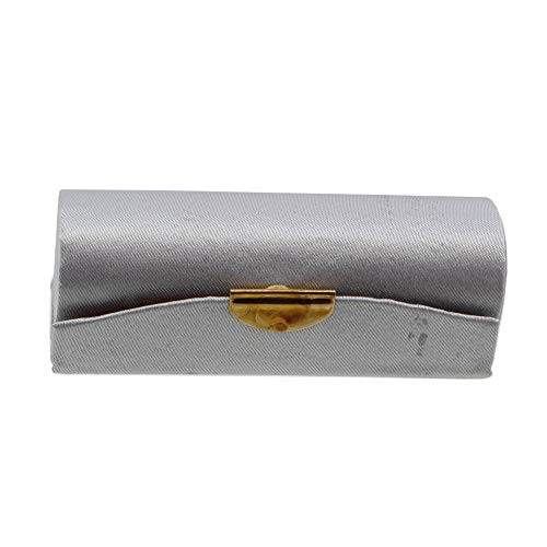 Lippenstift-Etui für Damen, massives Silber, Satin, mit Spiegel, Geldbörse, Lippenstift-Halter von Motique Accessories