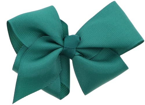 Ripsband-Haarschleife für Damen und Mädchen, 14 cm, Dunkeltürkis von Motique Accessories