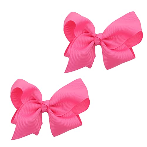 Ripsbandschleife für kleine Mädchen, 7,6 cm, 2 Stück (Rosa) von Motique Accessories