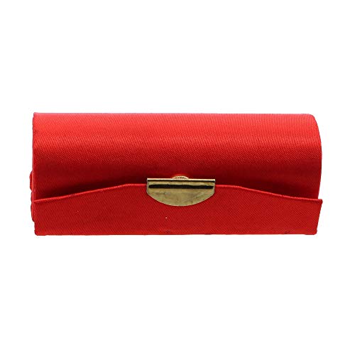 Solid Red Satin Ladies Lipstick Case with Mirror Purse Lip Stick Holder by Motique Accessories von Motique Accessories