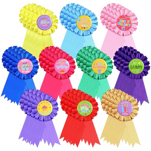 Motiskyy 40 Happy Birthday-Anstecknadeln, 7,5 x 16,3 cm, Aufschrift "It's My Birthday", stilvoll, mehrfarbig, Happy Award, Band zum Selbstverschenken, Partygeschenk von Motiskyy