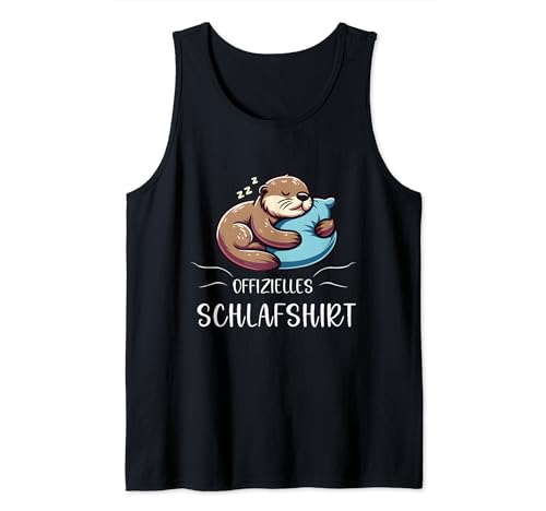 Damen Offizielles Schlafshirt Otter Schlafanzug Seeotter Tank Top von Motiv Süße Otter Designs