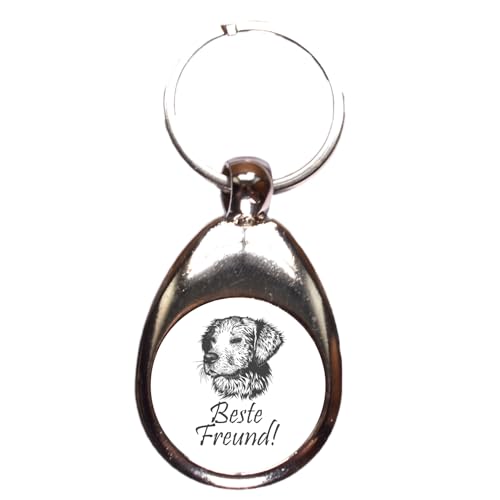 MotivMonster - Bester Freund des Menschen - Schlüsselanhänger mit Einkaufswagenchip - Handmade - aus Metall mit magnetischem Chip - Anhänger mit Einkaufschip von MotivMonster