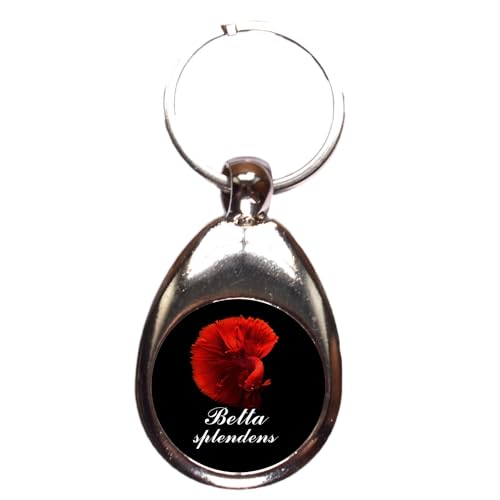 MotivMonster - Kampffisch Betta Splendens - Schlüsselanhänger mit Einkaufswagenchip - Handmade - aus Metall mit magnetischem Chip - Anhänger mit Einkaufschip von MotivMonster