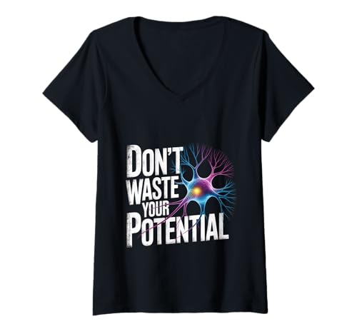 Damen Don't Waste Your Potential Inspirierende Erinnerung - T-Shirt mit V-Ausschnitt Damen Don't Waste Your Potential Inspirierende Erinnerung - T-Shirt mit V-Ausschnitt von Motivation Drive Potenzial