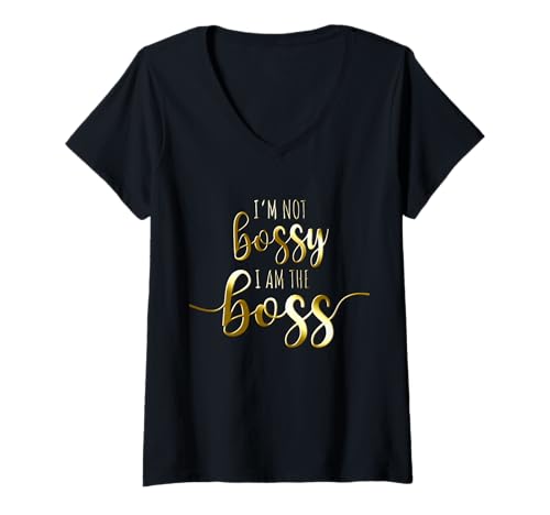 Damen I'm Not Bossy I Am The Boss Chefin Unternehmerin Investorin T-Shirt mit V-Ausschnitt von Motivation Für Selbstständige Frauen Mit Power