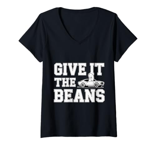 Damen Give It The Beans Energetische Motivation - T-Shirt mit V-Ausschnitt Damen Give It The Beans Energetische Motivation - T-Shirt mit V-Ausschnitt von Motivation Kraftstoffschub