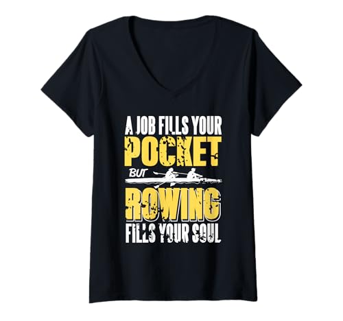 Damen Rudern Erfüllt Die Seele Nicht Nur Die Taschen T-Shirt mit V-Ausschnitt Damen Rudern Erfüllt Die Seele Nicht Nur Die Taschen T-Shirt mit V-Ausschnitt von Motivation Leidenschaft Leben Für Ruderfans